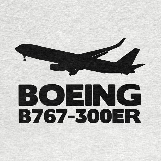 Boeing B767-300ER Silhouette Print (Black) by TheArtofFlying